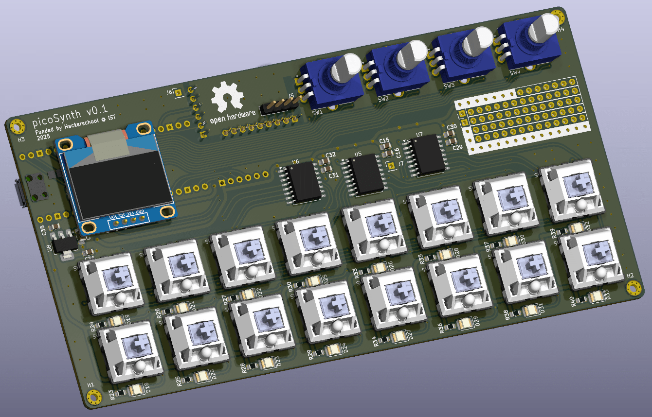 Synth PCB Render Front
